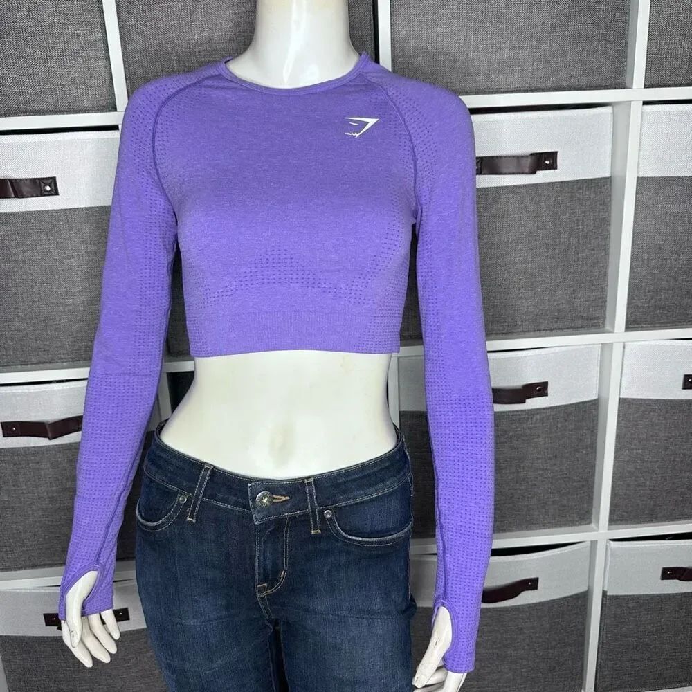 Gymshark VITAL SEAMLESS 2.0 CROP TOP Long Sleeve size Small